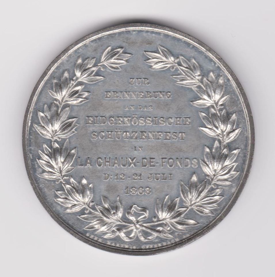 Medaglie: La Chaux de Fonds Eidg. Schützenfest 1863 – Usato da WilSG venduto da Wil10 1