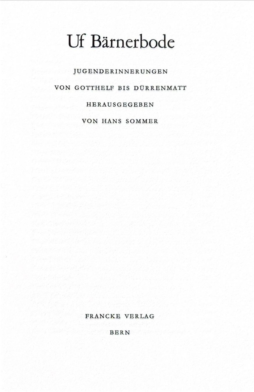 Libri: Sommer Hans, Uf Bärnerbode – Usato da Sarnen venduto da Livres 3
