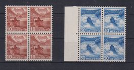 Schweiz 1936-42: 2 4erblocks Rollenmarken ** - Kat. 190.-++