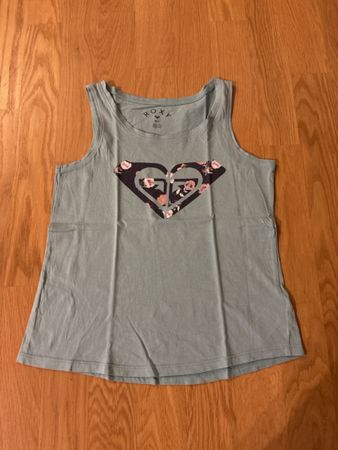 Roxy Tanktop blau mit Blumenmuster Grösse 12/L 