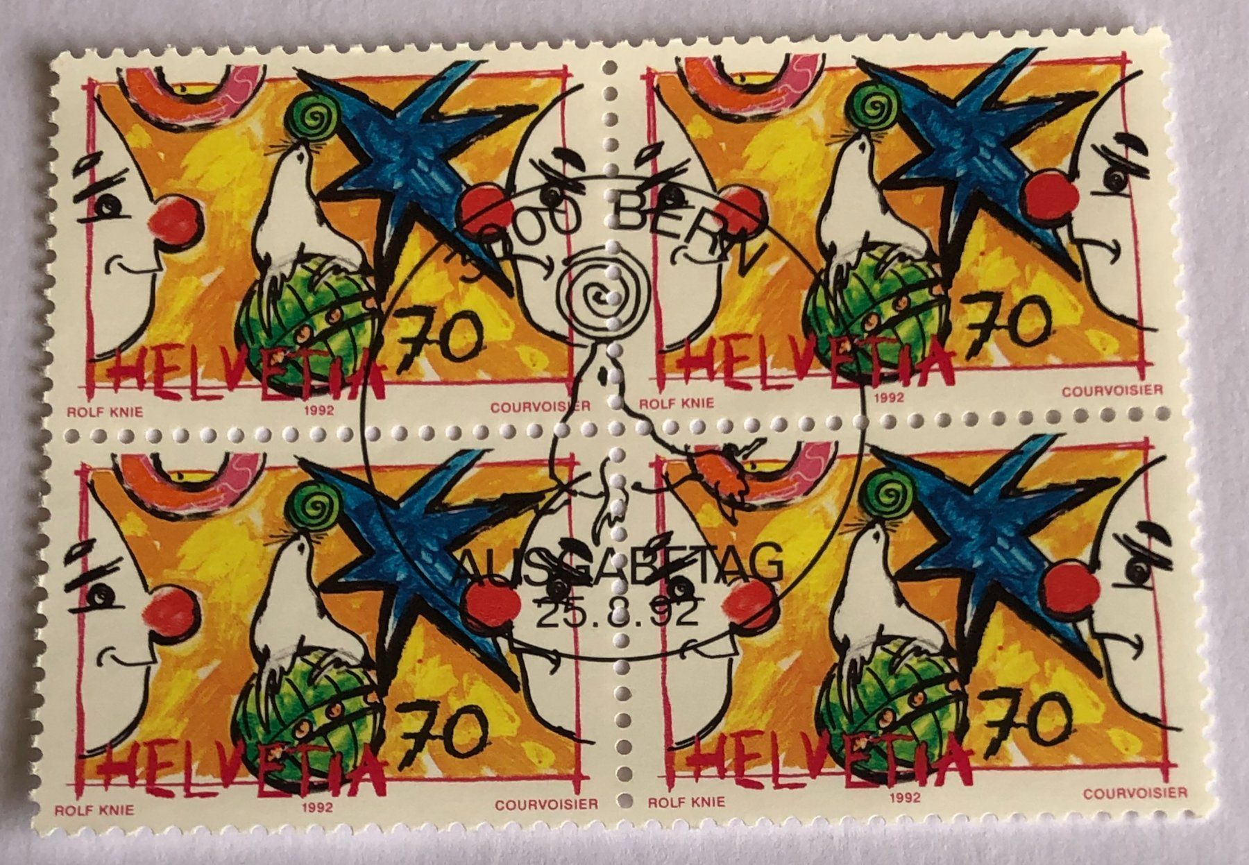 Tutti i francobolli: 4 er Block Nr.833 mit Vollstempel Bern – Usato da Aarau venduto da Billa007