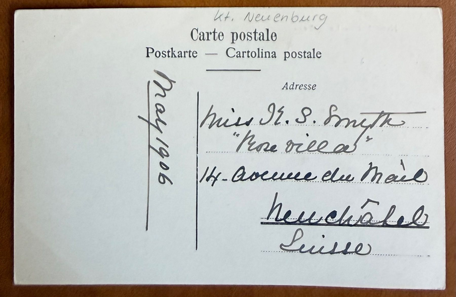 Cartoline postali: Neuchâtel - quartier devant Le Château 1906 – Usato da Lutry venduto da Ediego 1