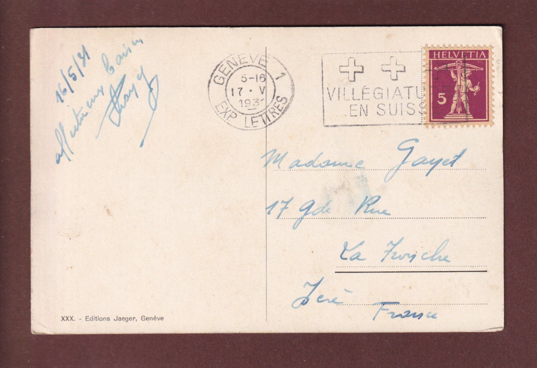 Cartoline postali: GENEVE - Palais des Nations - 1931 – Usato da Pully venduto da nicecards 1
