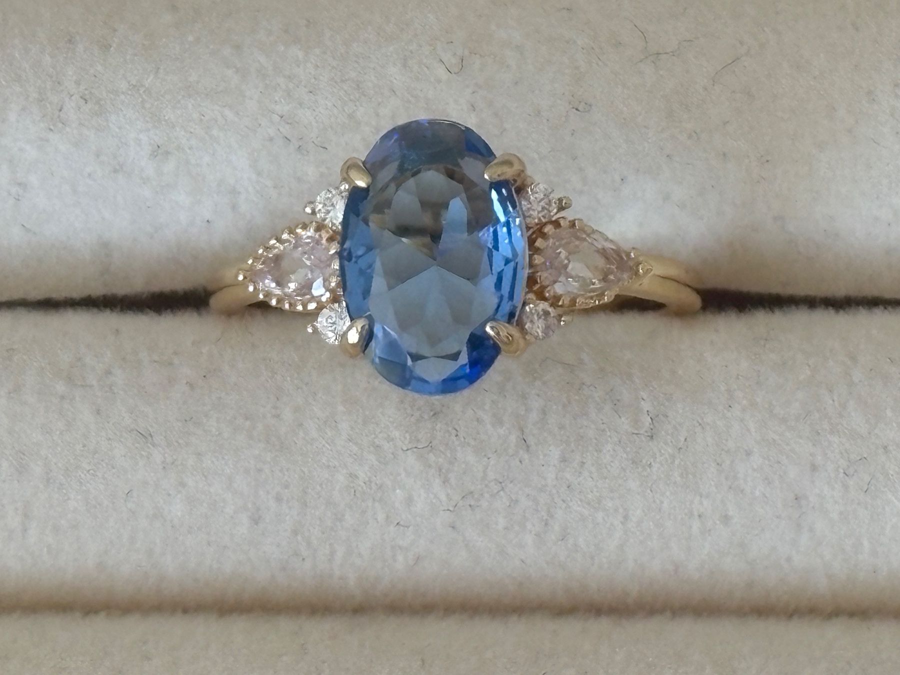 Anelli: Luxus Elegante Gr.19/9 Ring Farbe:  Gold/ blau – Nuovo (secondo la descrizione) da Biel-Bienne venduto da Roserosse13 4