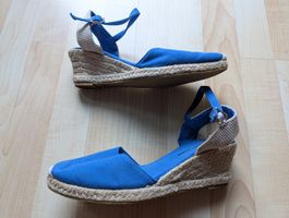 Blaue Espadrilles, Keilsandalette, Pumps Gr. 39, neuwertig