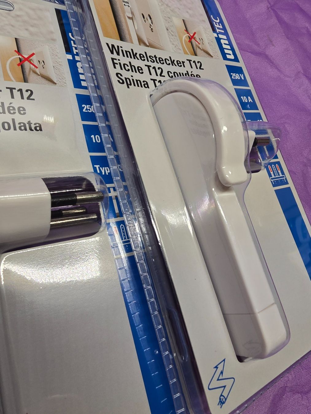 Spine: 5 Stück Unitec Winkelstecker T12, weiss – Nuovo e nell'imballaggio originale da Rebstein venduto da James-Dean 3