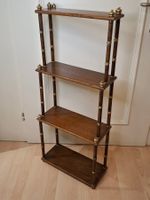 Antike französische Etagere Eiche Messing Faux-Bambus Still
