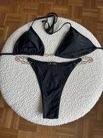 Schwarzer Gucci Bikini mit Gold-Kette Gr. L - made in Italy