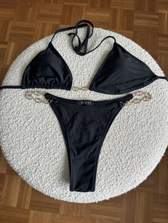Schwarzer Gucci Bikini mit Gold-Kette Gr. L - made in Italy