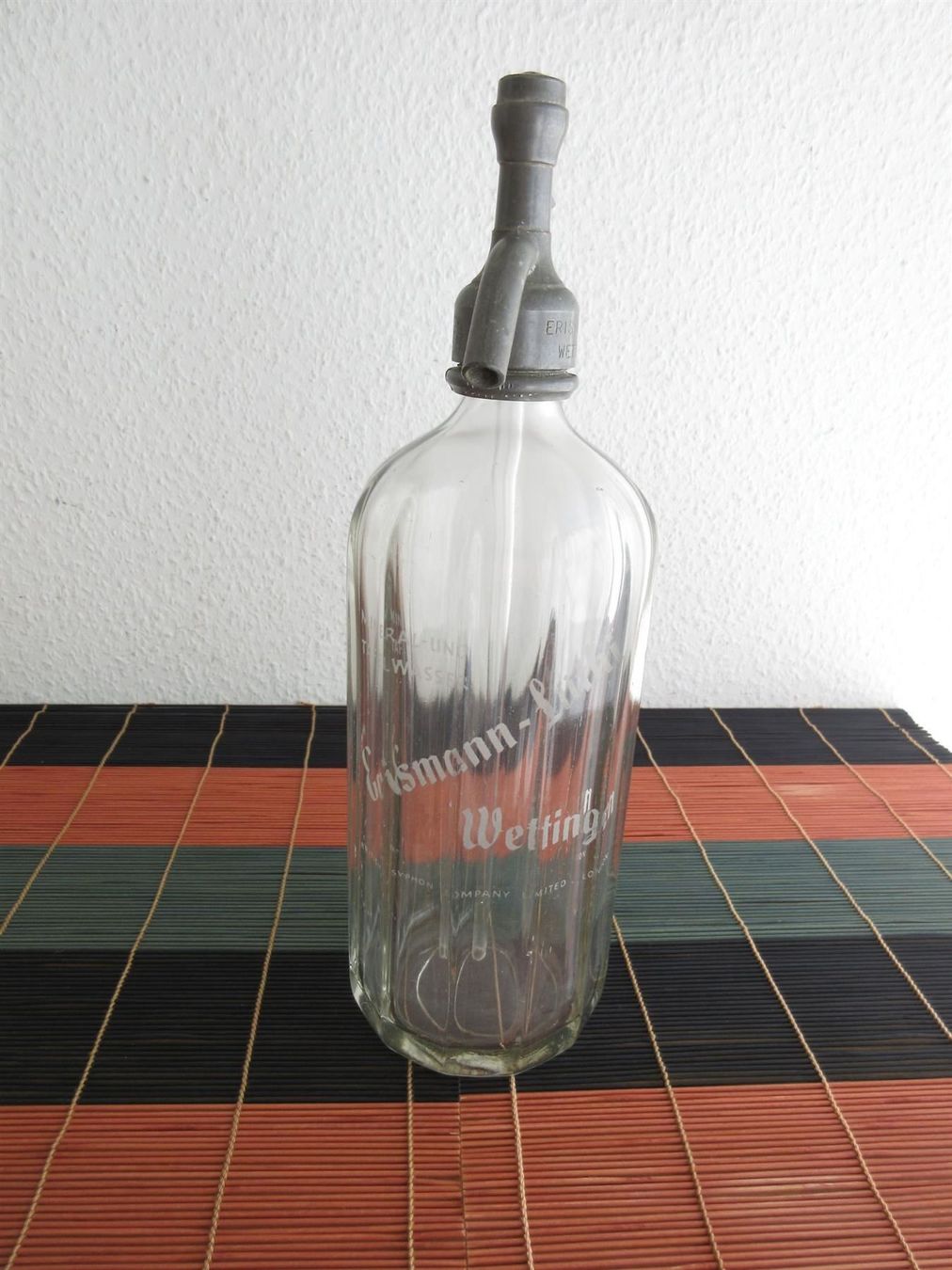 Bottiglie: Syphonflasche Erismann-Lüthi Wettingen – Usato da Binningen venduto da mondoantico