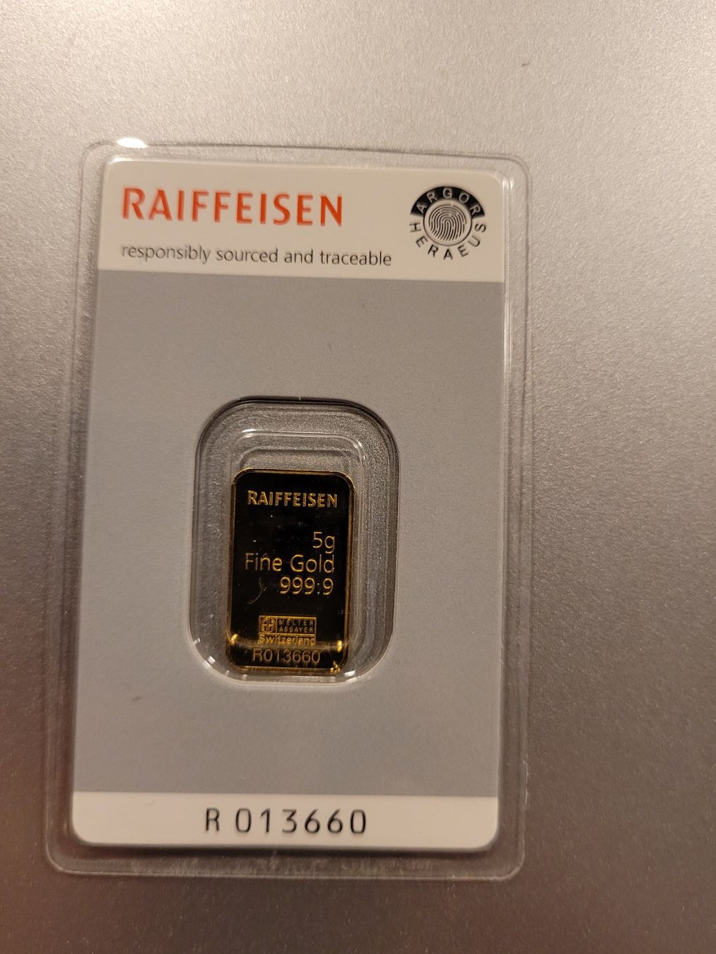 Metalli preziosi: 5g Gold Barren Raiffeisen – Usato da Uesslingen venduto da