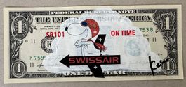 KeC: Snoopy with Swissair on Time, Dollar, signiert UNIKAT