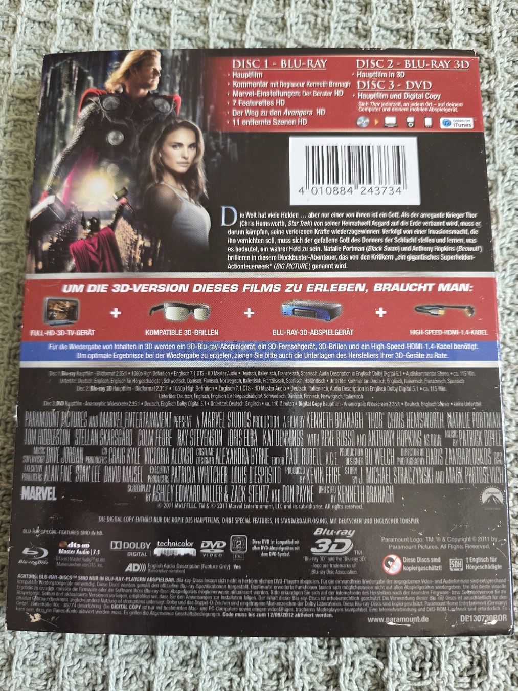 Tutti i DVDs: Thor - 3D Blu-ray + Blu-ray – Usato da Ellikon a d Thur venduto da razzorblog 1