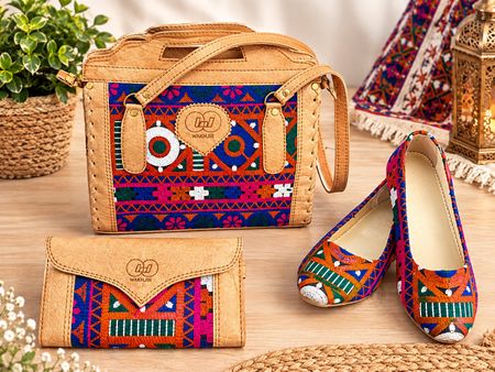 Handgefertigtes Set – Tasche, Schuhe und Portemonnaie