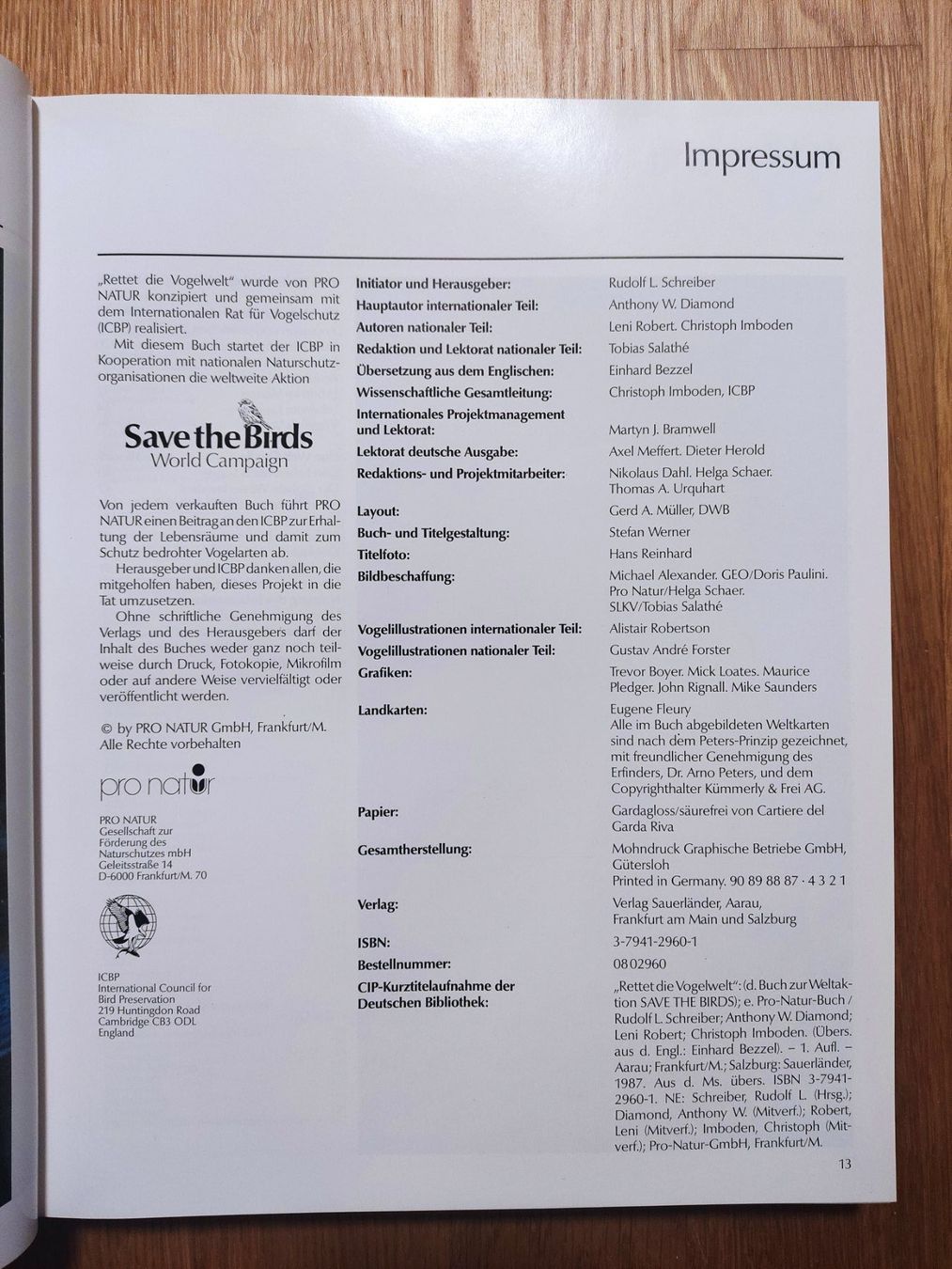 Bücher: Rettet die Vogelwelt - Schweizer Ausgabe – Gebraucht aus Buchs AG von patiburgener 1