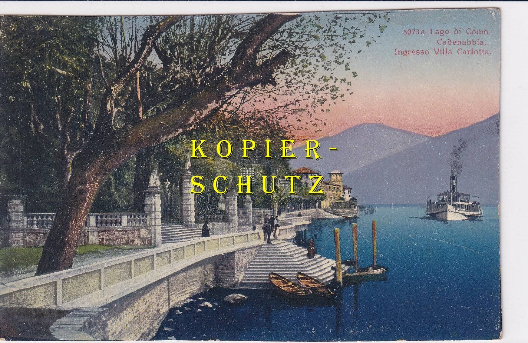 Cartoline postali: Cadenabbio, Lago di Como - Schiffsteg, Dampfschiff /bi – Usato da Hombrechtikon venduto da Rudolf07