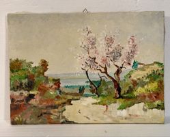 Original Oil Painting, Spring Blossoms Landscape, unframed