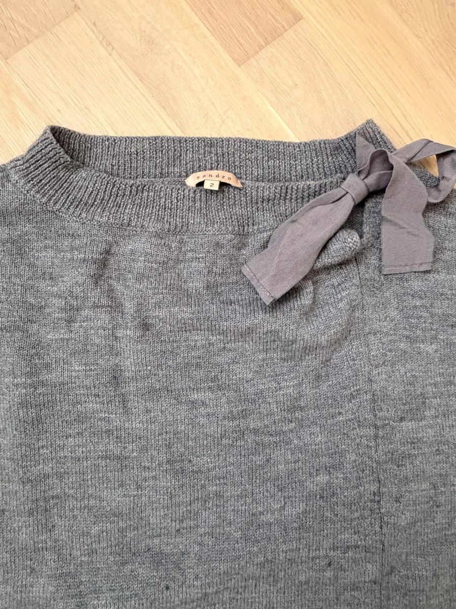 Sandro Maglioni & Felpe: Sandro Pullover 100% Merinowolle grau Gr. 36 38 – Usato da Itingen venduto da Granini_93 1
