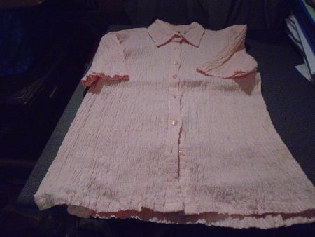 Bluse Grösse ca. M, Biaggini, rosa/gezögelt/kurze Arme