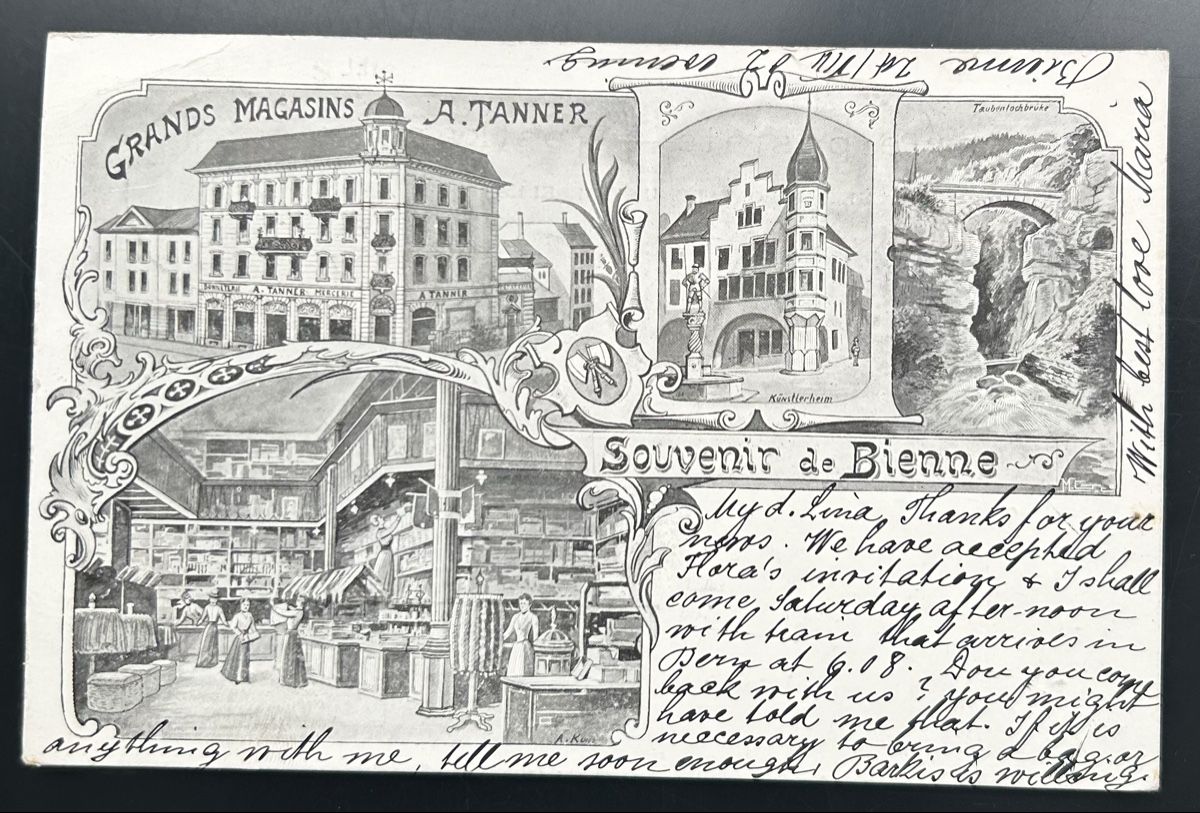 Cartoline postali: Souvenir de Bienne Litho  – Usato da Horw venduto da Tellbub