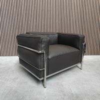 Cassina LC3 Fauteuil in Schwarzem Leder