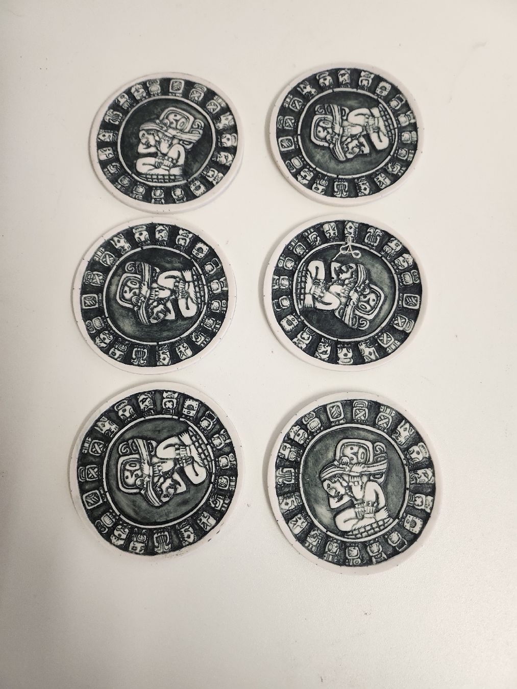 Sottobicchieri: 6 Maya Untersetzer mit Halterung, Riviera Maya – Nuovo e nell'imballaggio originale da Tuggen venduto da Zweitechanceboutique 1