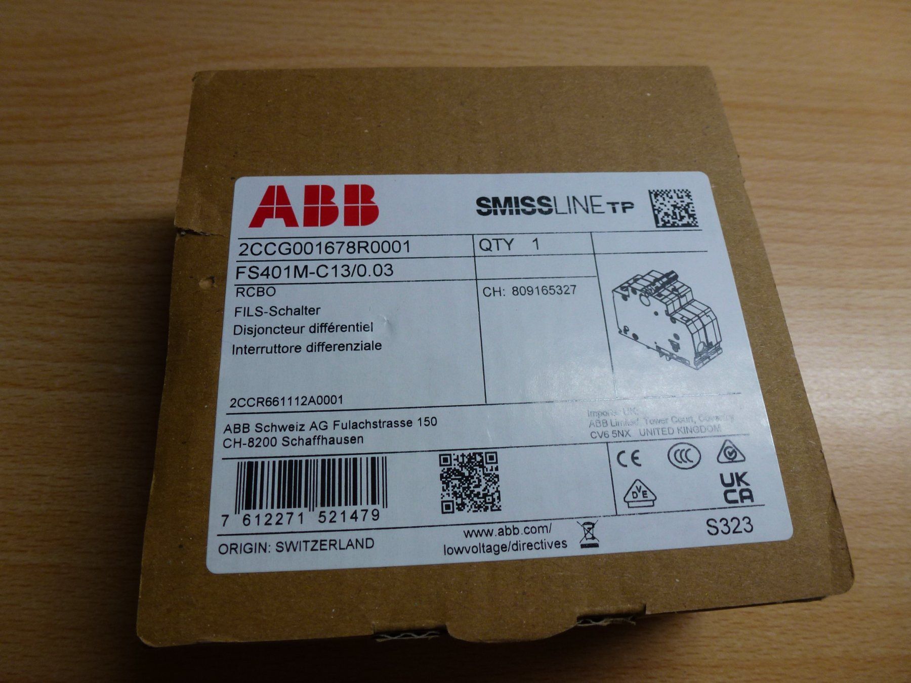 ABB Interruttori: FI-LS C13 30mA 2pol. ABB-smissline-S – Nuovo e nell'imballaggio originale da Hombrechtikon venduto da HGK50 1