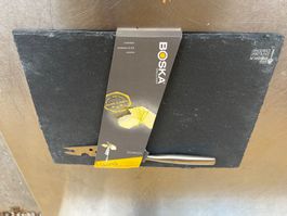 Naturschieferplatte mit Cheezy Käsemesser von BOSKA