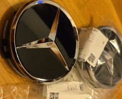 4x Mercedes-Benz Original Radnabendeckel schwarz – 75mm