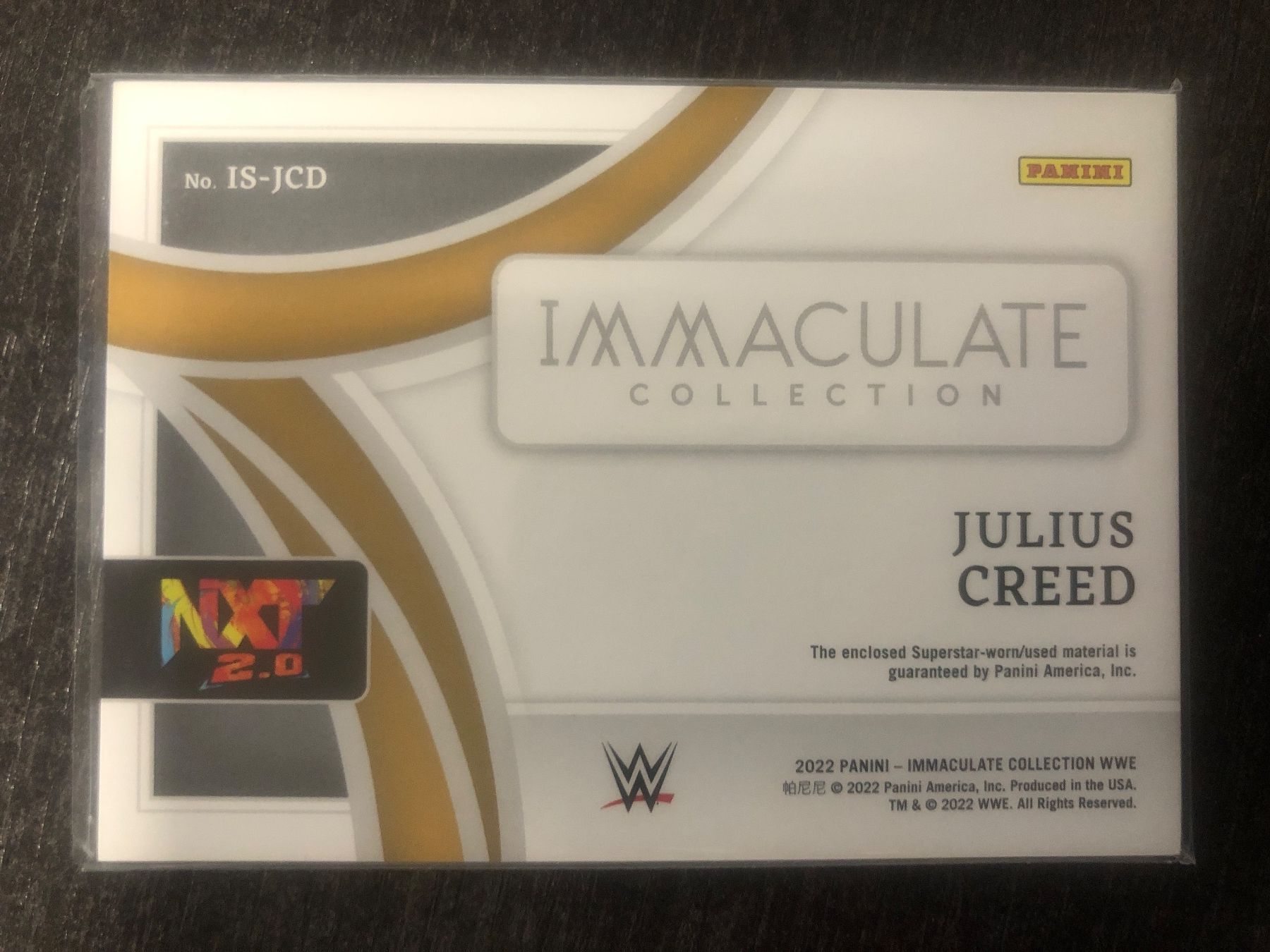 Topps Carte collezionabili: Panini Immaculate WWE Julius Creed Rookie Jumbo Patch /99 – Usato da Wangenried venduto da Garagara 1