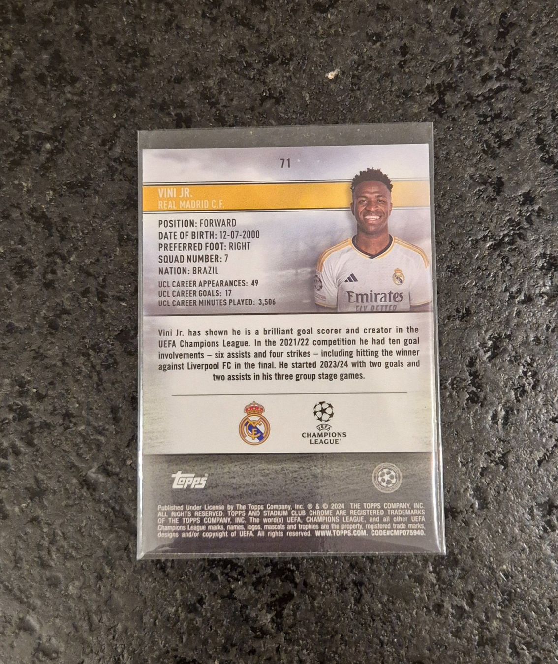 Topps Carte collezionabili: Vinicius Jr. - Real Madrid - Topps – Nuovo (secondo la descrizione) da Burg AG venduto da Danoe 1