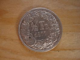 (C1) 1/2 Franken 1877 SS-VZ