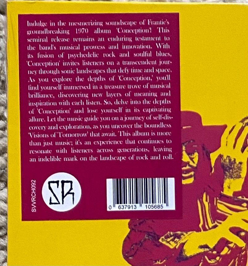 Schallplatten: Frantic - Conception! LP 1970 NEU/OVP – Neu und originalverpackt aus Forch von xtcpiemont 2