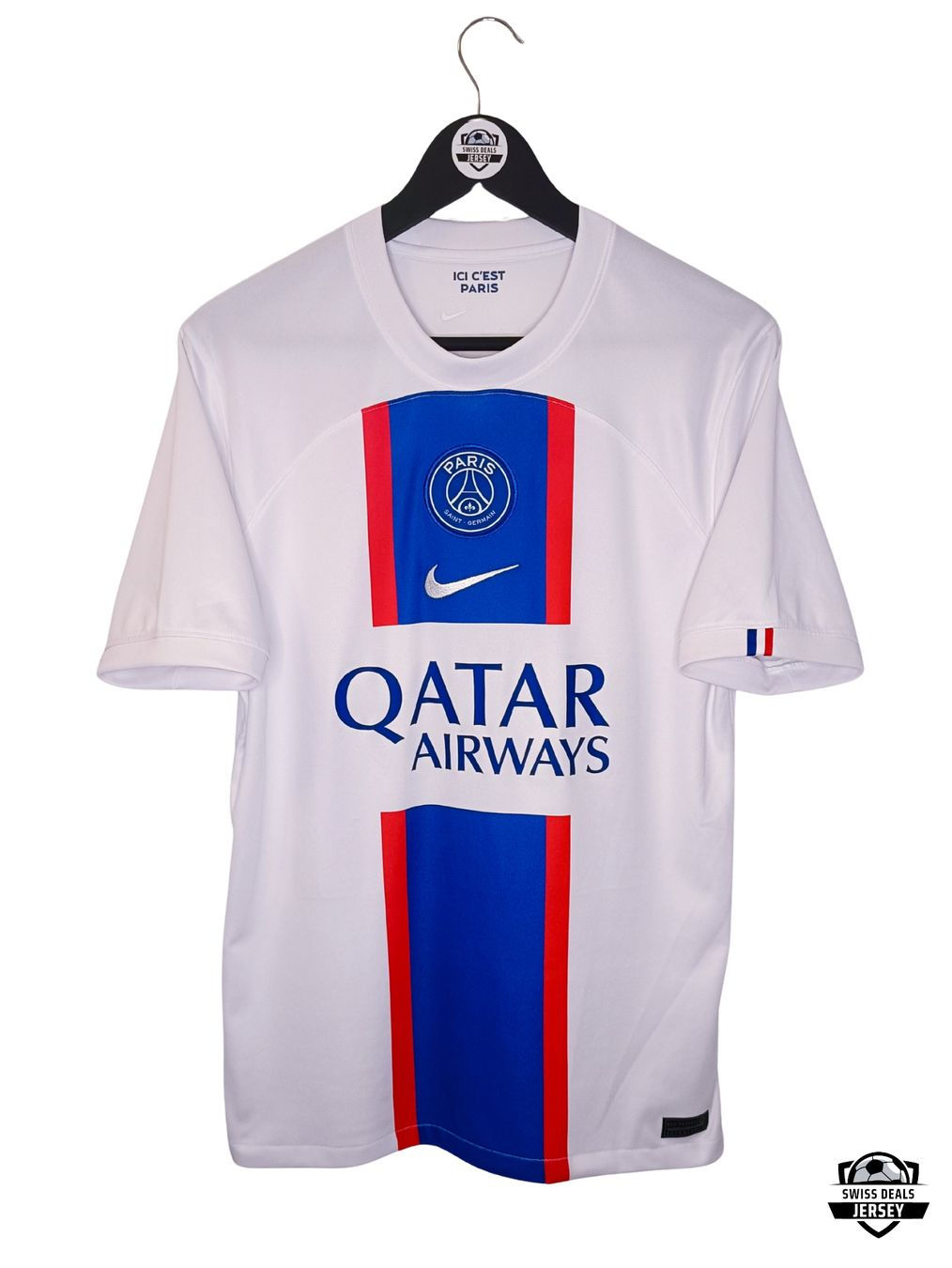 Nike Canottiere & Pantaloni: MESSI #10 Original PSG 2022-23 Third Trikot – Usato da St-Léonard venduto da SwissDealsJersey 1