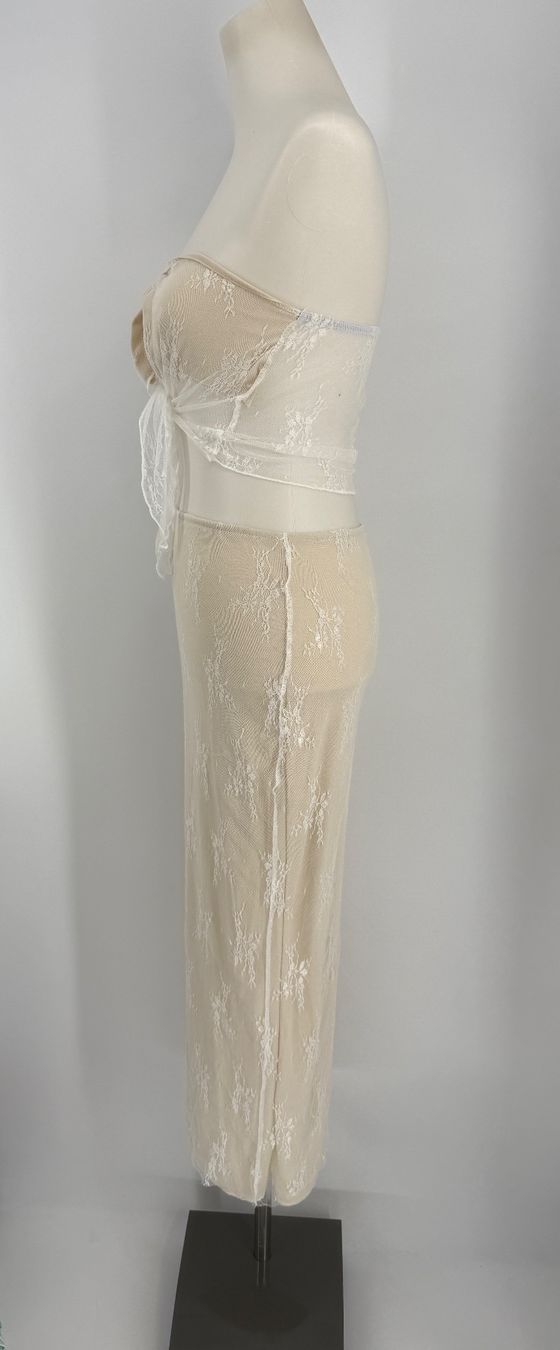 Gonne: Sommer Set: Maxirock und Top, Beige Spitze, Gr. S – Usato da Auenstein venduto da moin. 2
