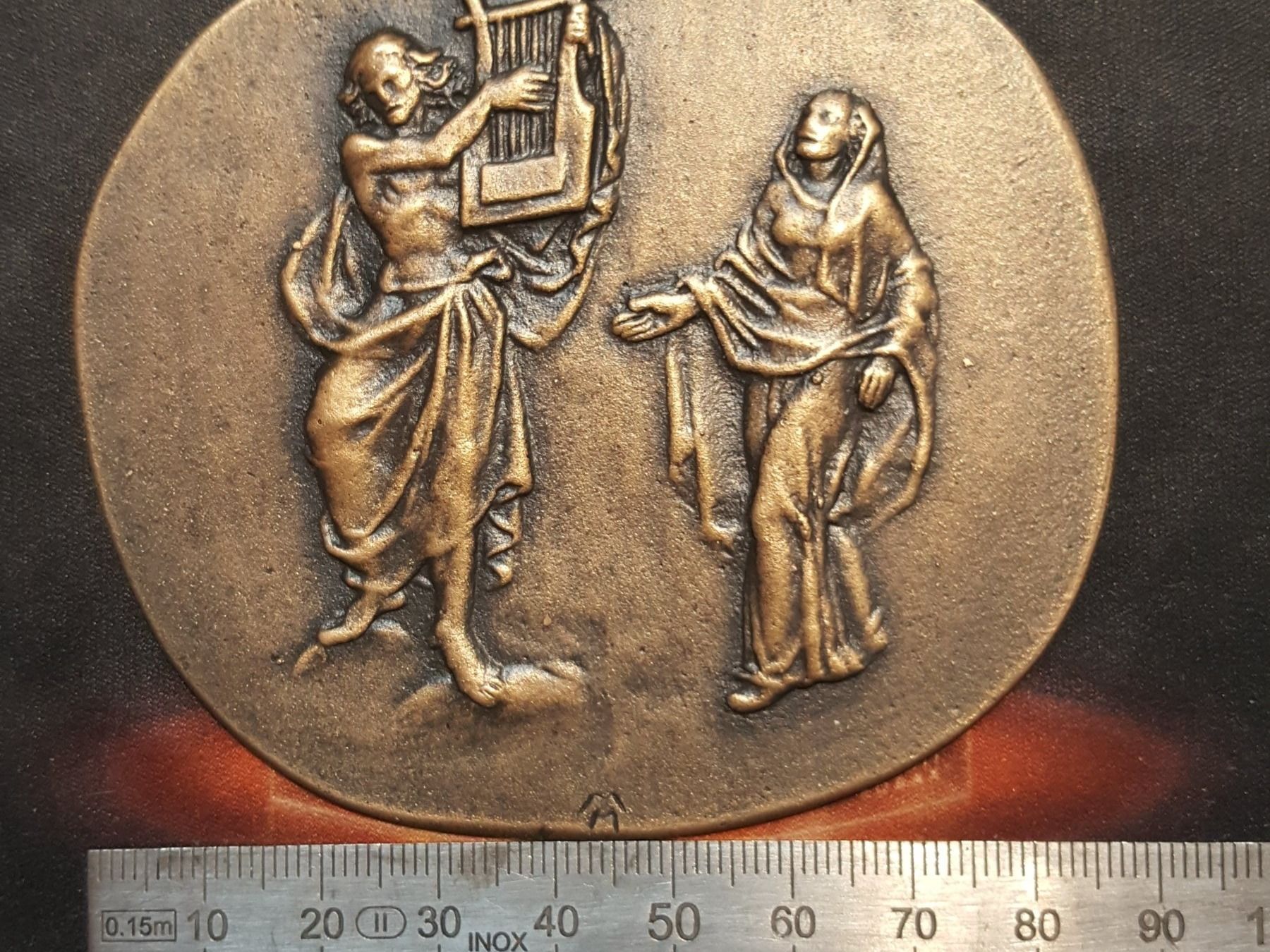 Medaglie: Medaille, Orpheus und Eurydike, Relief, 87 mm, oval, Bronze – Usato da Rieden SG venduto da res1291 3