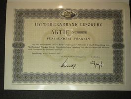 Aktie 500 CHF Hypothekarbank Lenzburg