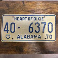 🇺🇸 1970 Vintage U.S. Autoschild - Alabama 40-6370