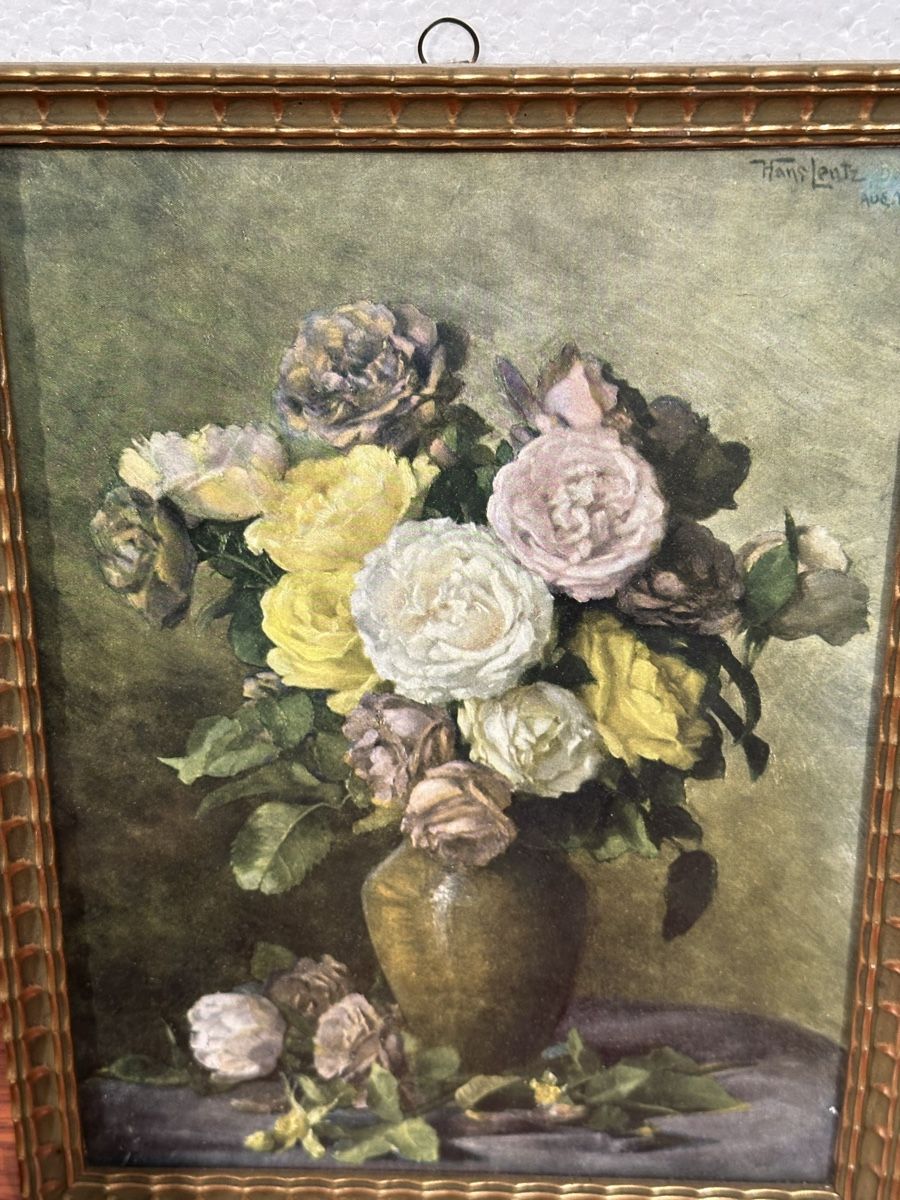 Gemälde: Tableau ancien, nature morte aux roses – Gebraucht aus Lausanne von artnouveau04 5