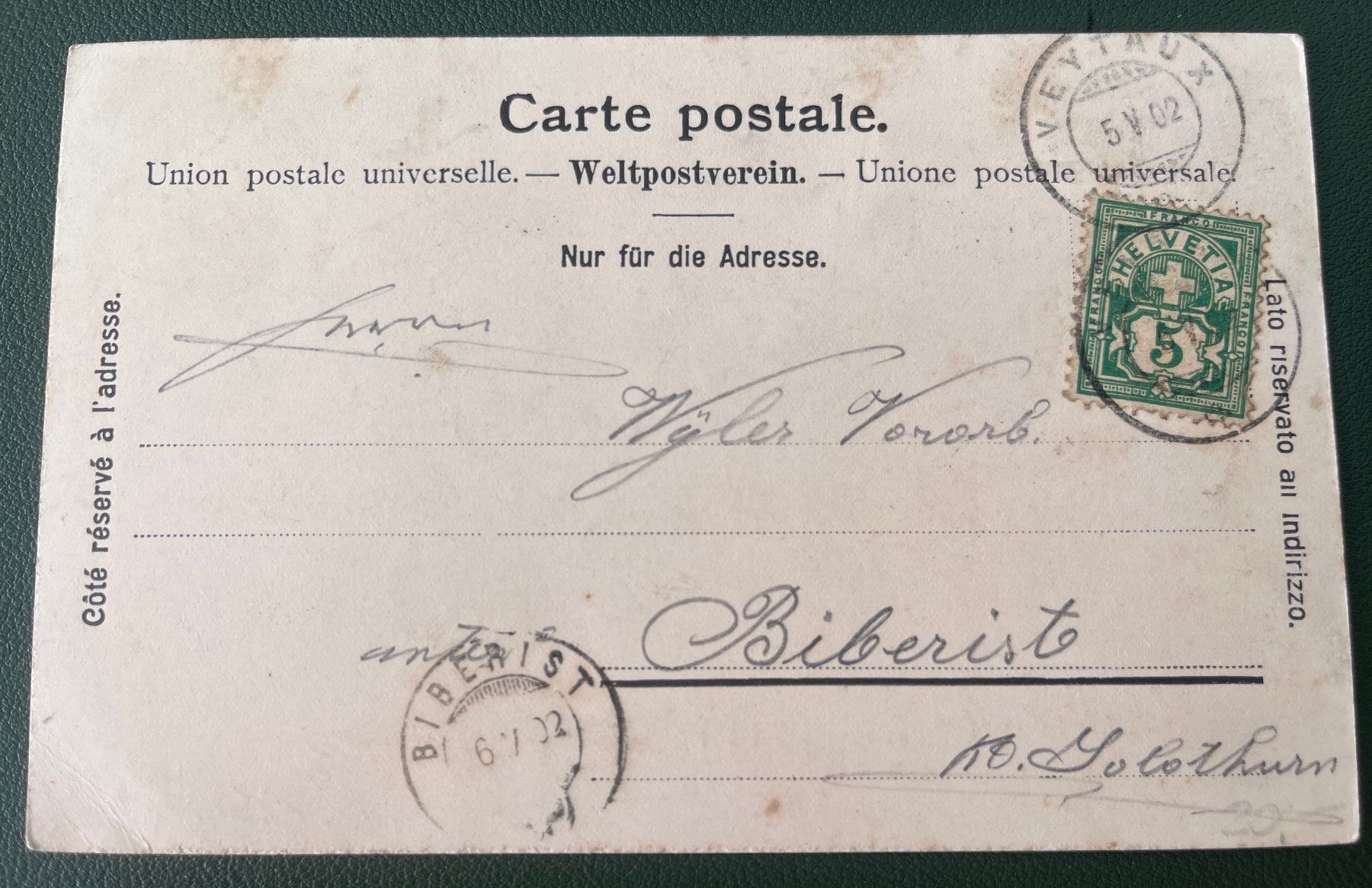 Cartoline postali: AK Chillon - Le Port, 1902 – Usato da Biberist venduto da Edelfloh 1