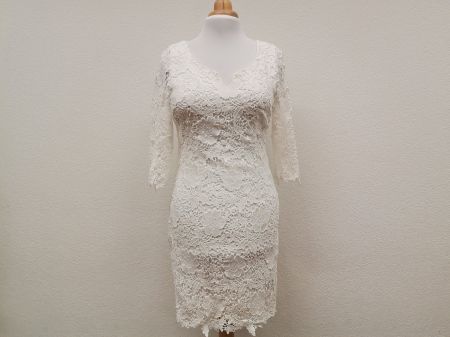 COMMA elegantes Kleid in Weiss mit Spitze