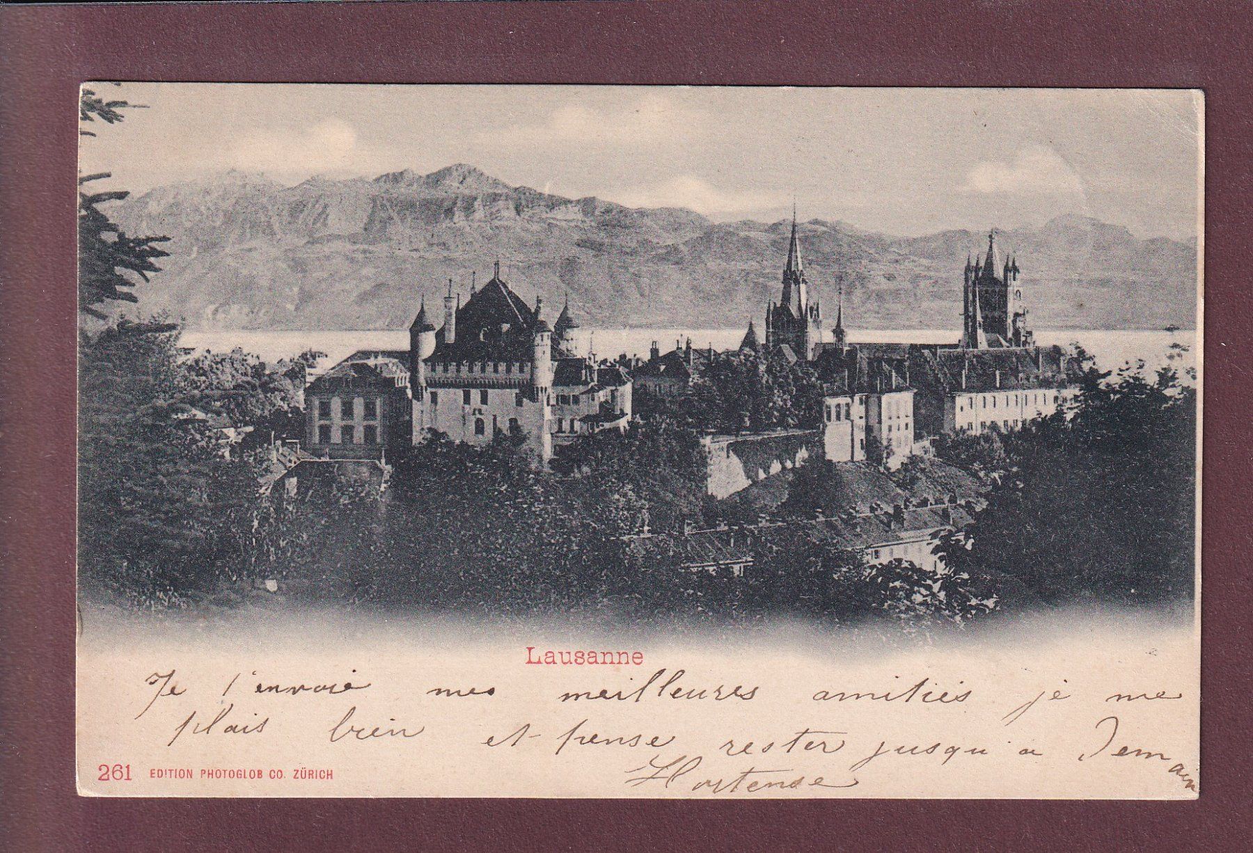 Cartoline postali: LAUSANNE - Château - Cathédrale - 1899 – Usato da Pully venduto da nicecards