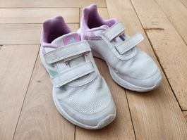 Kinder Turnschuhe Adidas Klettverschluss Weiss Lila Gr 34
