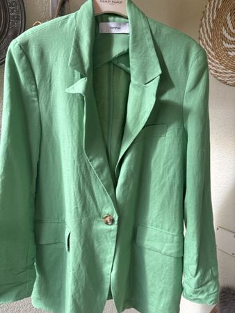 Giacca primaverile Bershka verde chiaro taglia S, pari al nu
