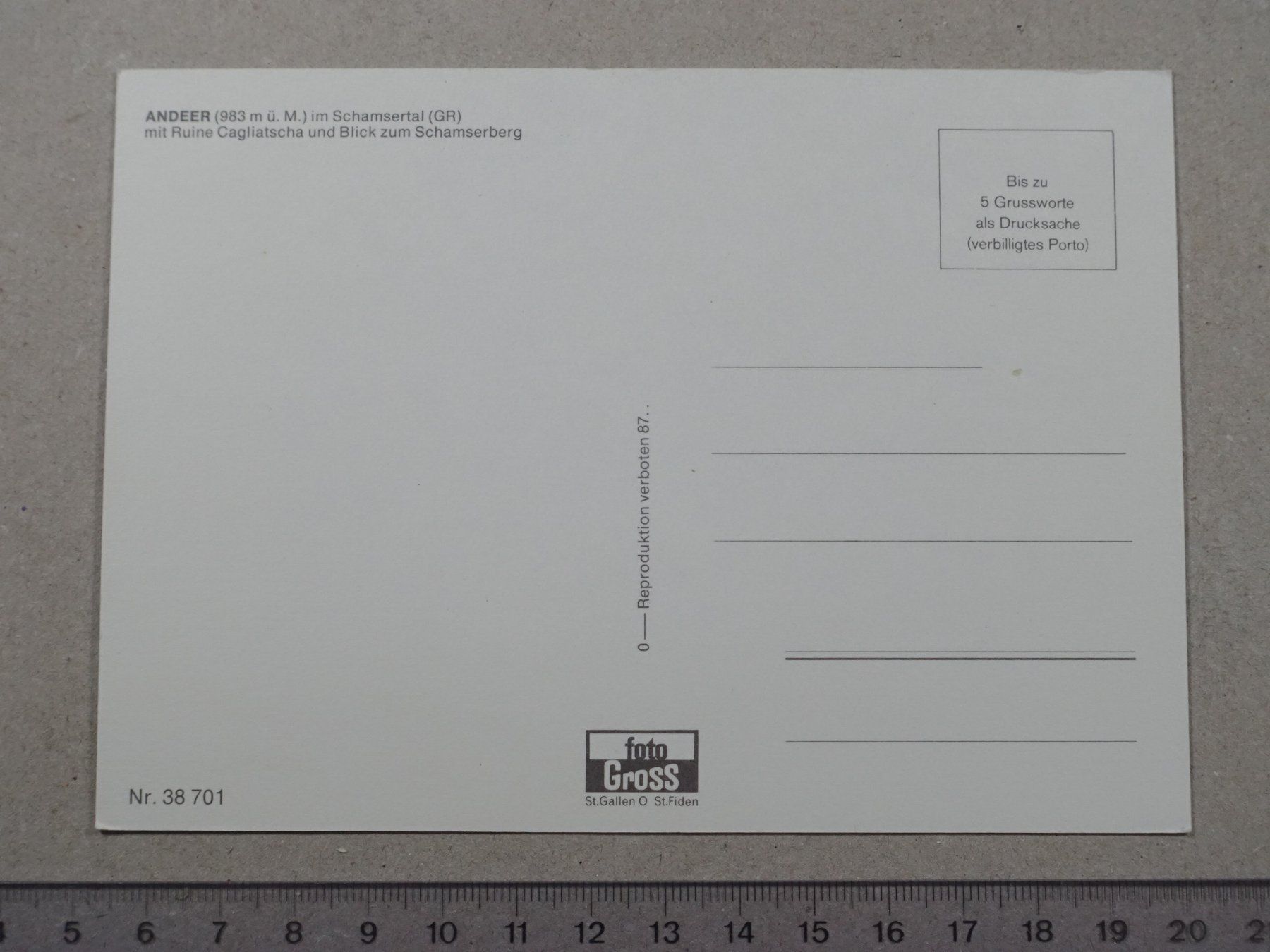 Cartoline postali: Andeer, Schamsertal – Usato da Lenzburg venduto da fh1 1