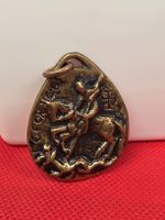 Amulett Anhänger Saint George mit Drachen Messing alt