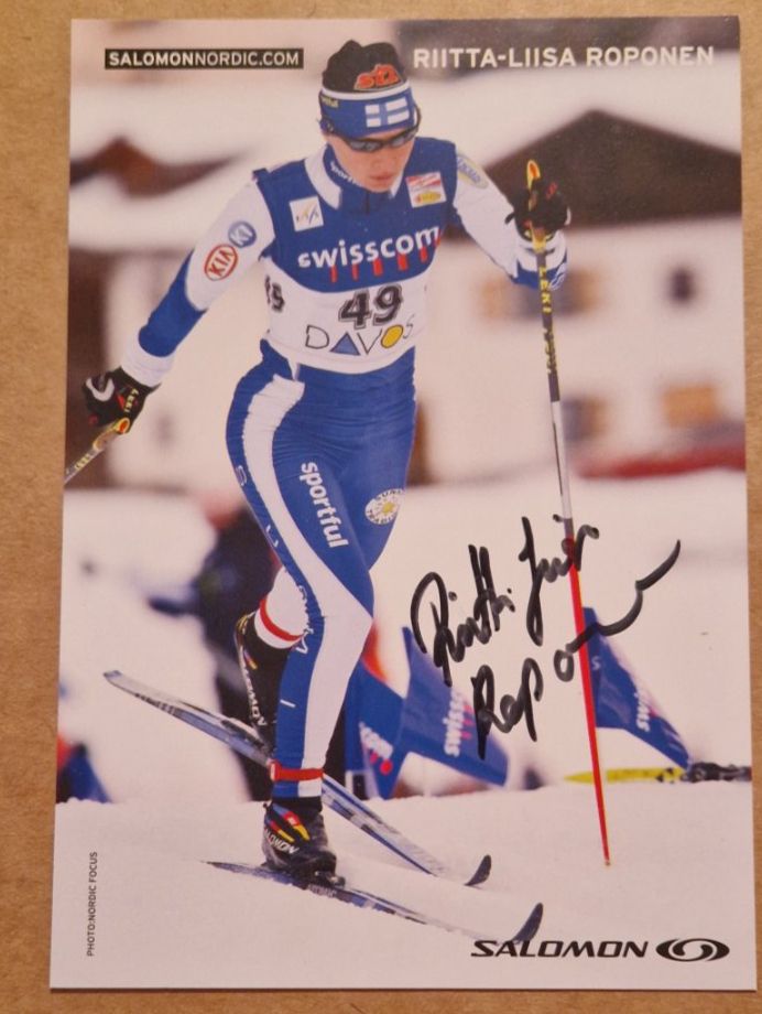 Autografi: Riitta Liisa Roponen - handsigniert – Usato da Menziken venduto da Autogramme