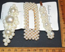Schmuckset E-105 – 3 Haarspangen mit Kunstperlen