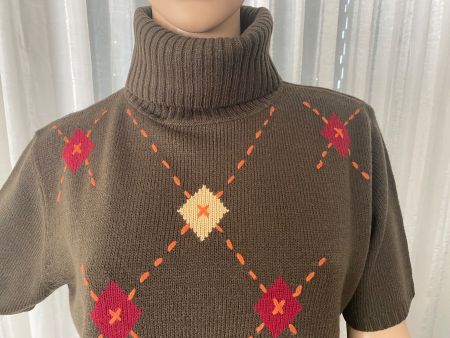 Extravaganter seltener RHOMBEN Pullover, braun/beige, L