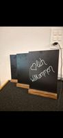 3er Set kleine Kreidetafeln mit Holzfuss.